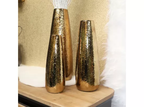Vase en céramique doré 16.5 x 45 cm