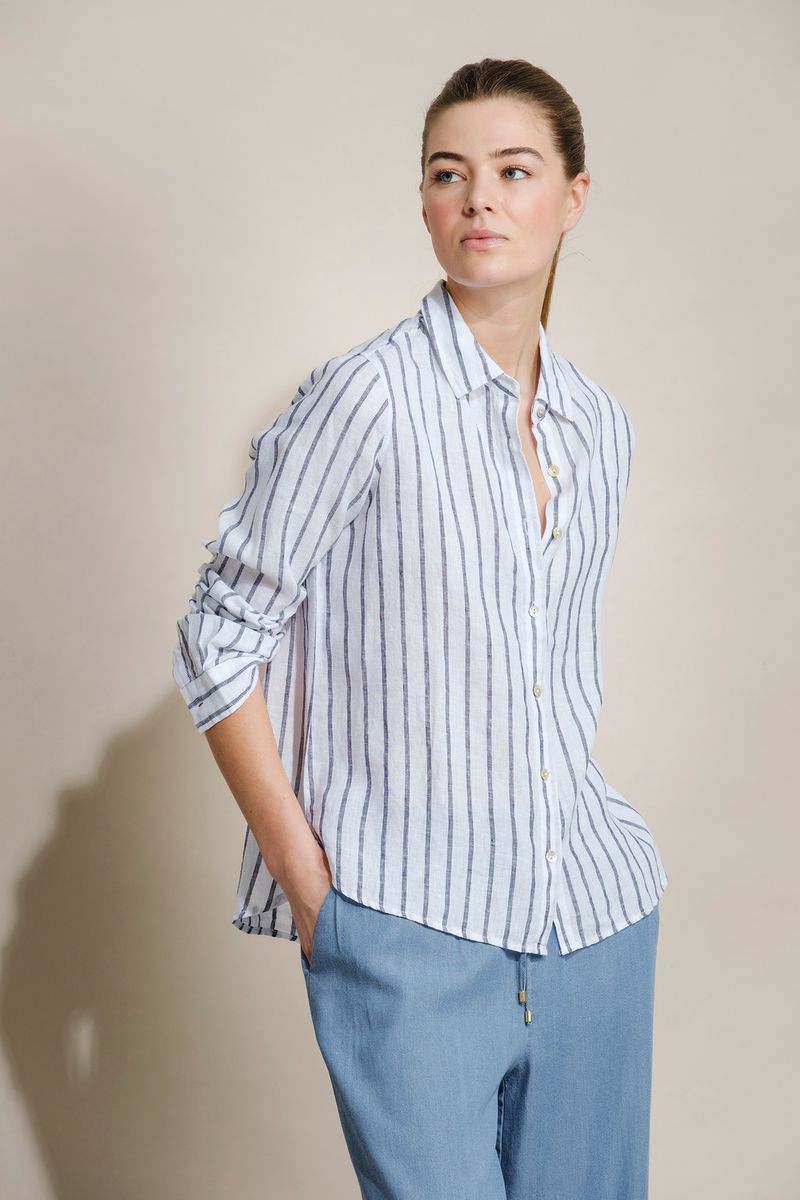 CAMISA DE LINHO COM RISCAS