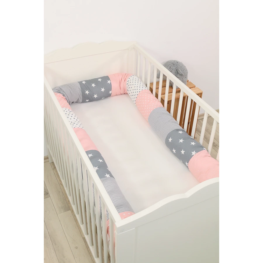 Ullenboom Baby-Bettschlange Rosa Grau 300 cm