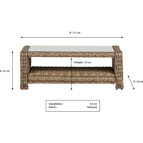Vila Gotland loungesæt 3-personers sofa - naturfarvet
