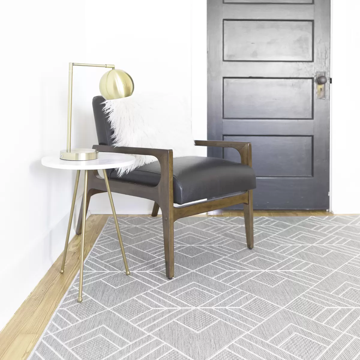 Teppich Patio Flatweave Grau