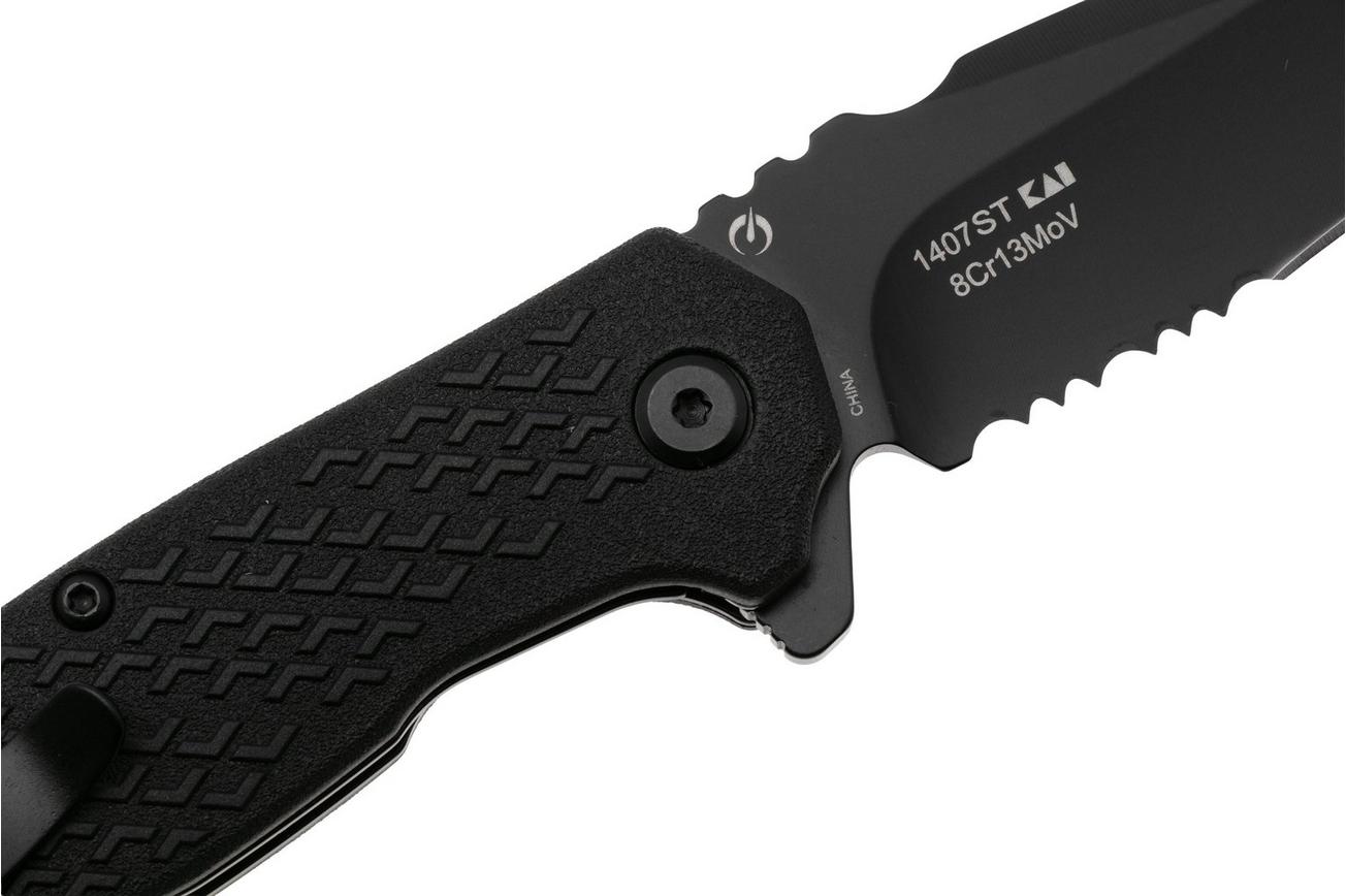 Kershaw Conduit 1407ST Black Serrated 8Cr13Mov, Black FRN, assisted zakmes