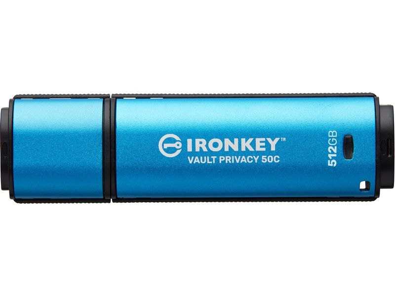 Kingston USB-Stick IronKey Vault Privacy 50C 512 GB XTS-AES 256-Bit verschlüsselter USB-Stick mit 512 GB Speicherkapazität