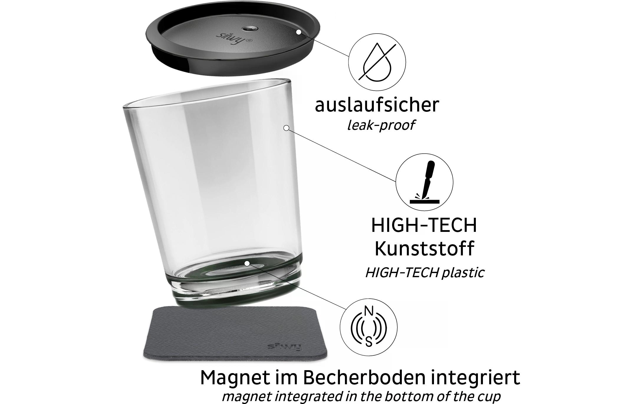 Magnet-Kunststoff-Trinkbecher Triple GrauStandfeste, unzerbrechliche Becher