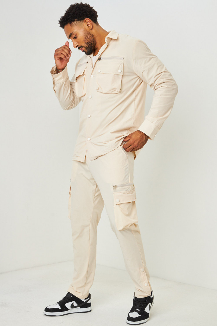 Ensemble veste + jogging beige