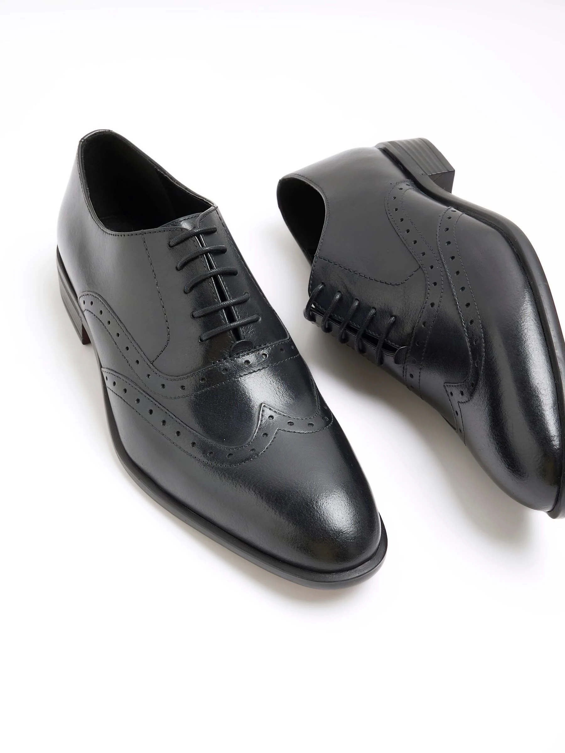 Zwart - River Island - Leren Oxford brogues