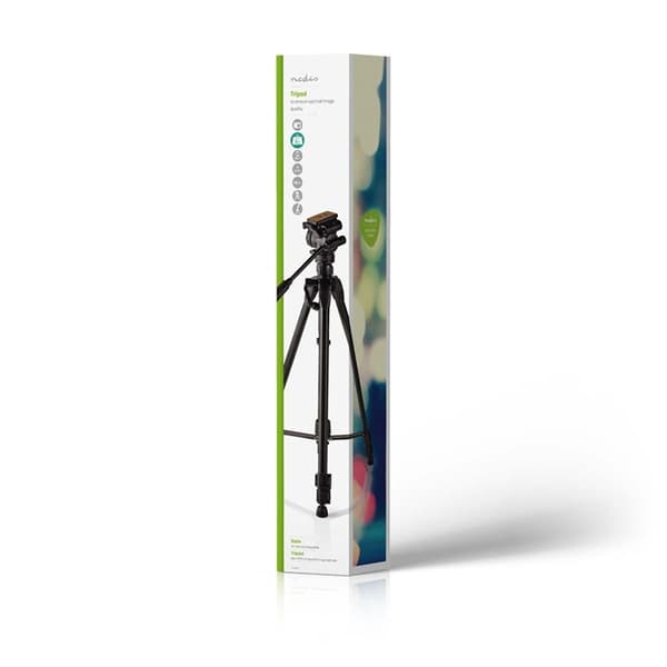 Nedis Stativ | Maksimal lastekapasitet: 3.0 kg | Minimum arbeidshøyde: 60.0 cm | Maksimal arbeidshøyde: 165.0 cm | 3 Segmenter | Pan & Tilt | Reiseves