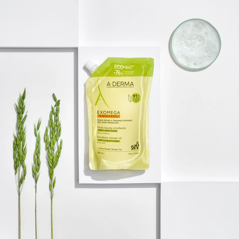 A-DERMA Exomega Control Shower Oil Eco Refill 500 ml
