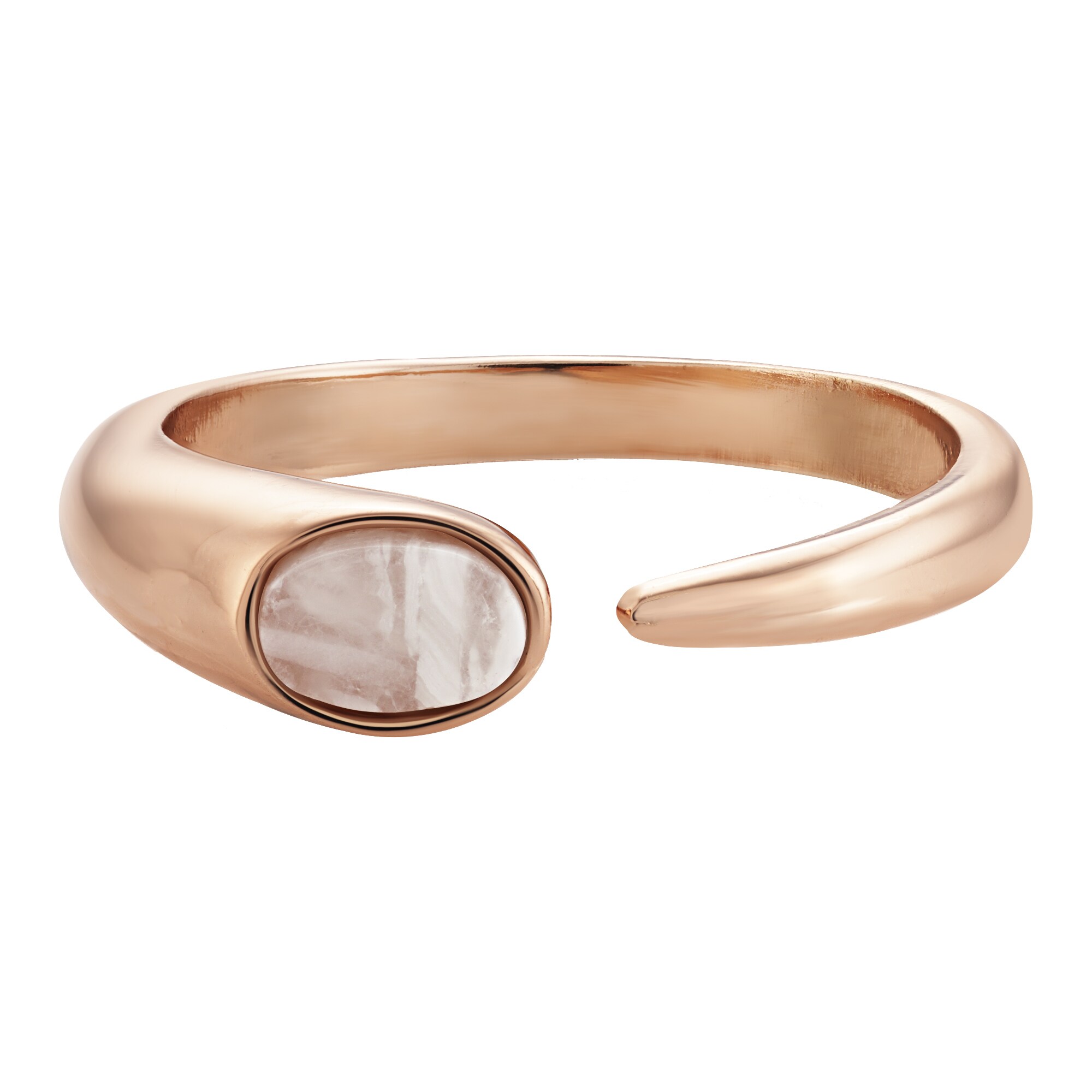 Buckley London Ring Messing rosévergoldet mit Perlmutt