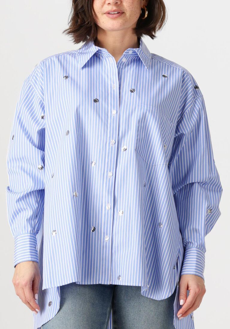 blauwe dante6 blouses que oversized stripe shirt