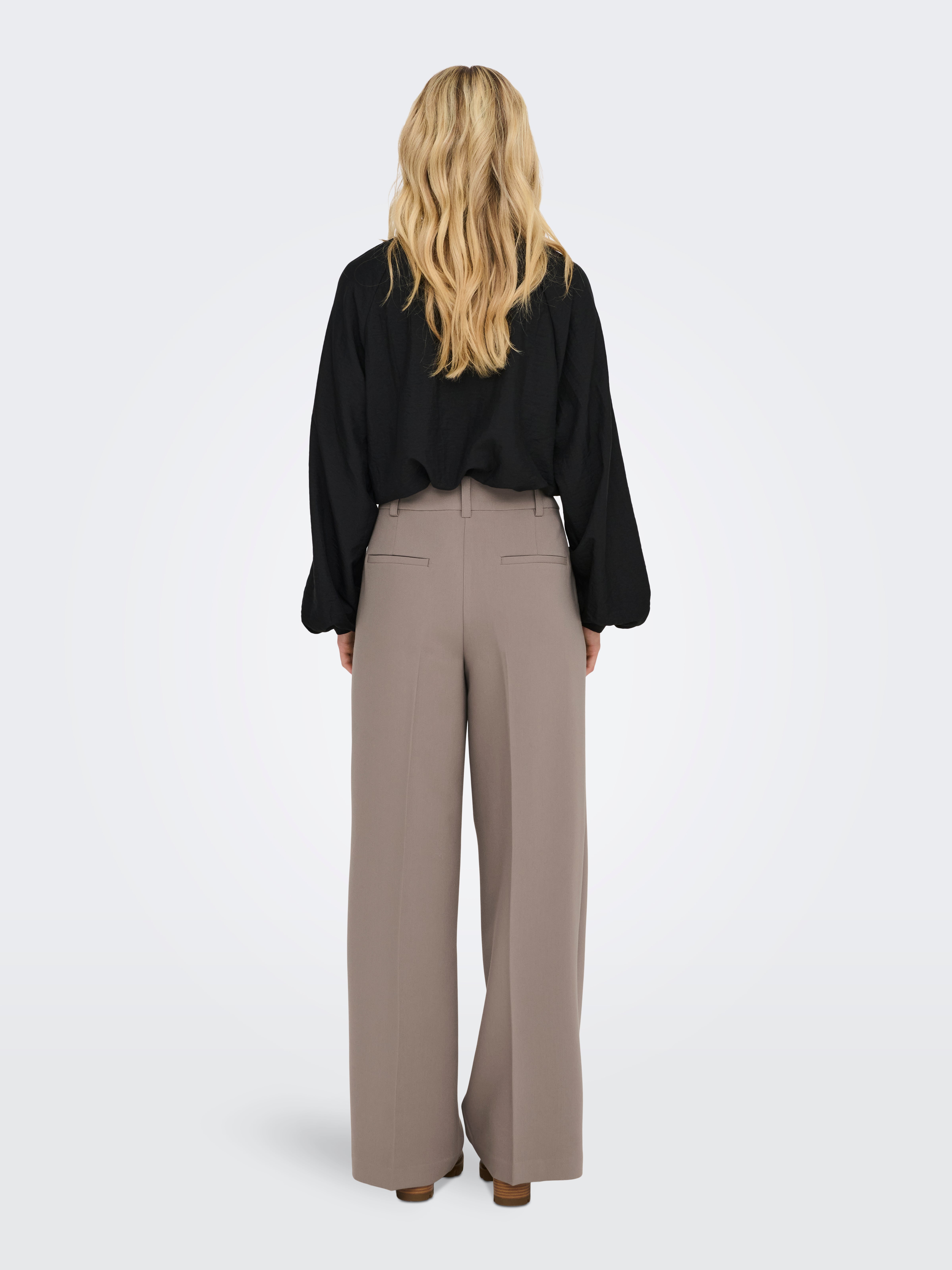 JDYCILLE Hohe Taille Gerade geschnitten Hose Driftwood
