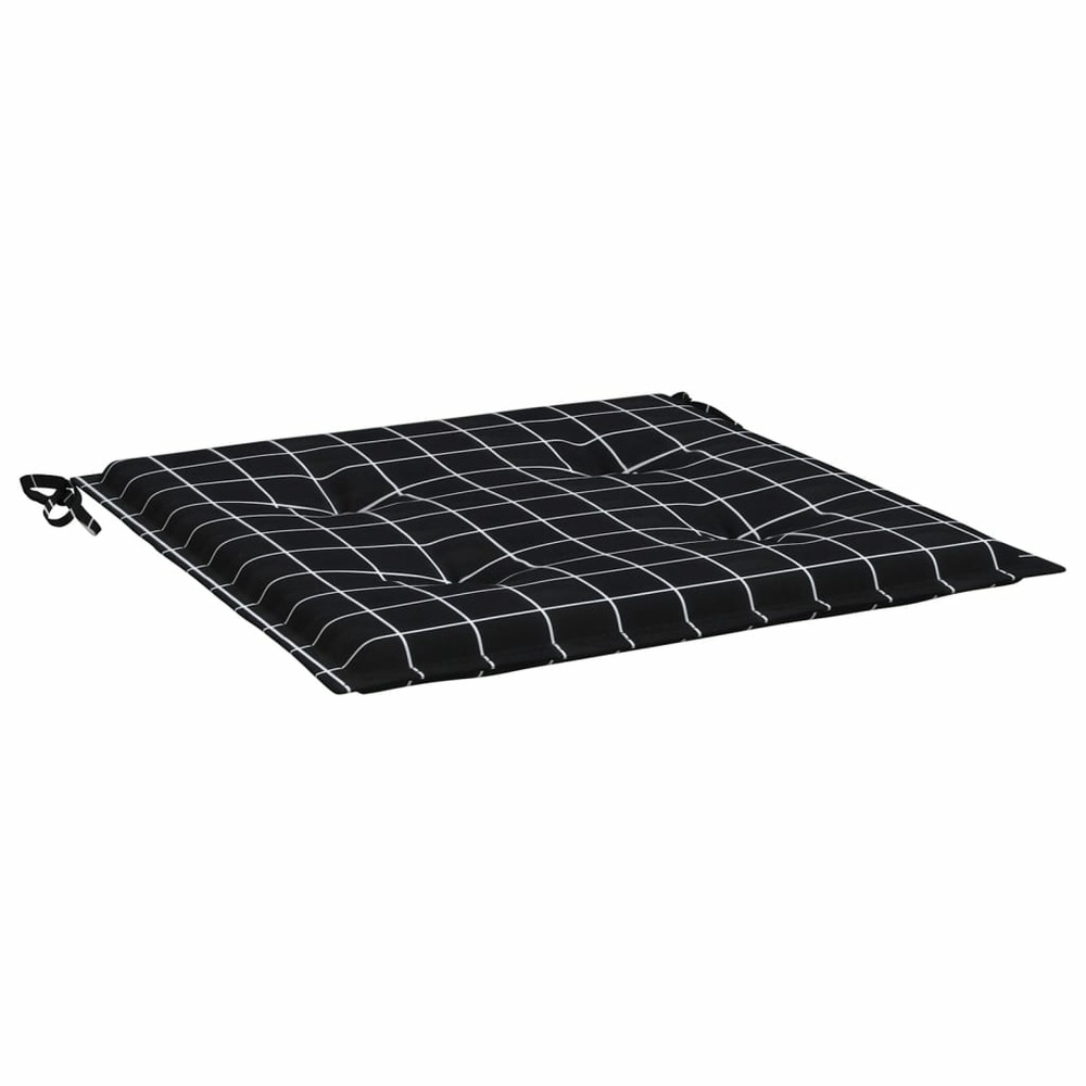 Coussins de chaise de jardin lot de 2 motif à carreaux noir