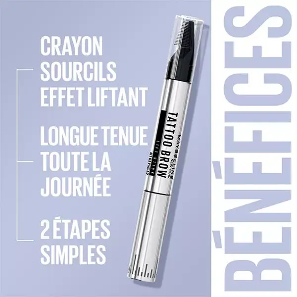 Maybelline New York Tattoo Brow Lift Crayon à Sourcils N°02 Marron Clair