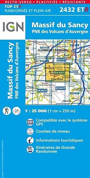 IGN - TOP25R 2432ETR M DU SANCY 1 25 000