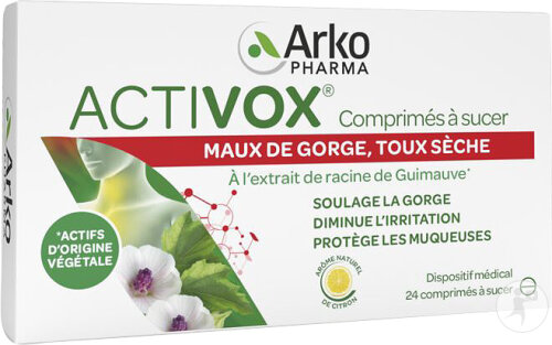 Arkopharma Activox Maux De Gorge Toux Sèche Citron 24 Comprimés À Sucer