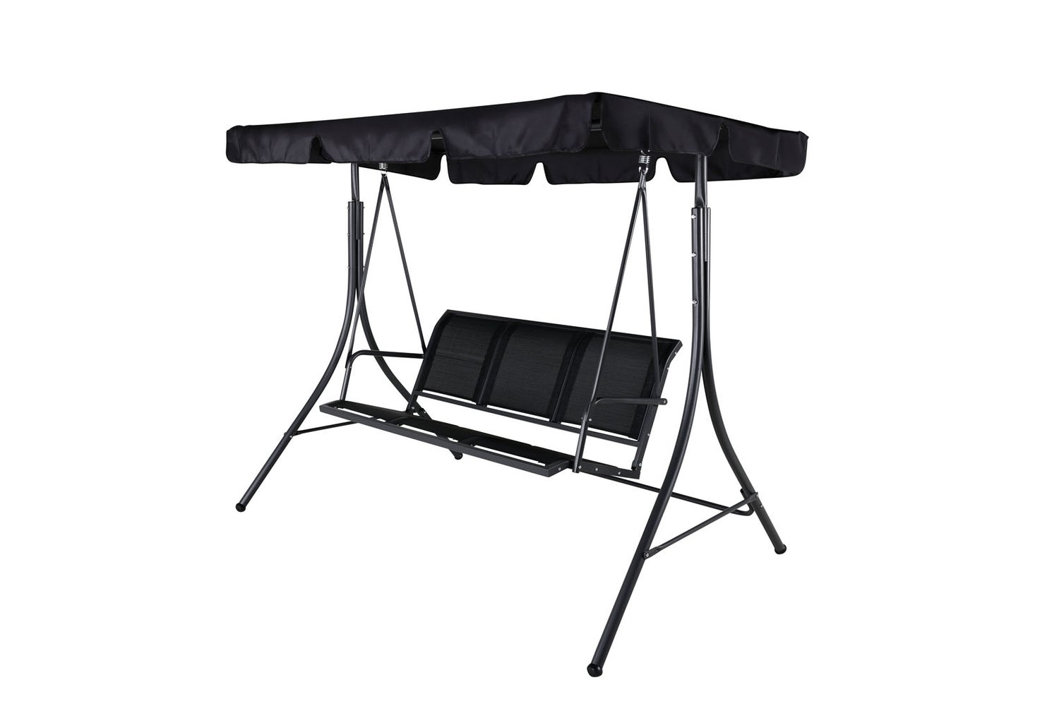 Montreal hangende tuinbank voor 3 personen, zwart. 204 x 130 x 163 cm