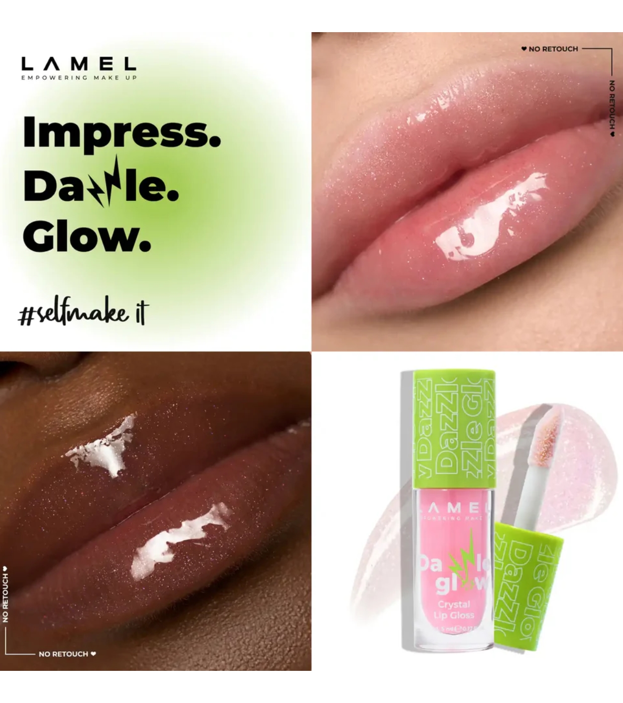 Lamel - Brilho Labial Dazzle Glow - 405: Cotton Candy