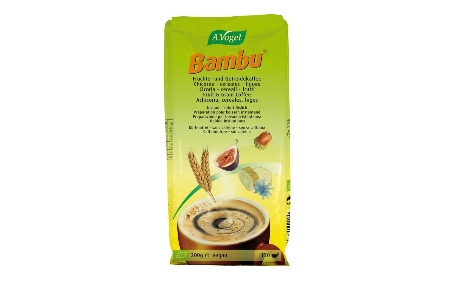 Kaffeealternative Bambu Instant 200 gKoffeinfreier Kaffee-Ersatz aus Früchten und Getreide