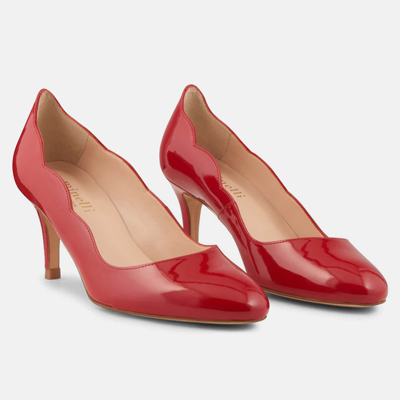 Minelli Escarpins en Cuir Elo rouges - Talon 6 cm