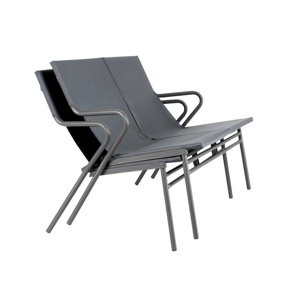 Bank mit Niedriger Sitzfläche und Hohem Komfort Horizon Low 2P Batyline® Duo Grau Storm Grey