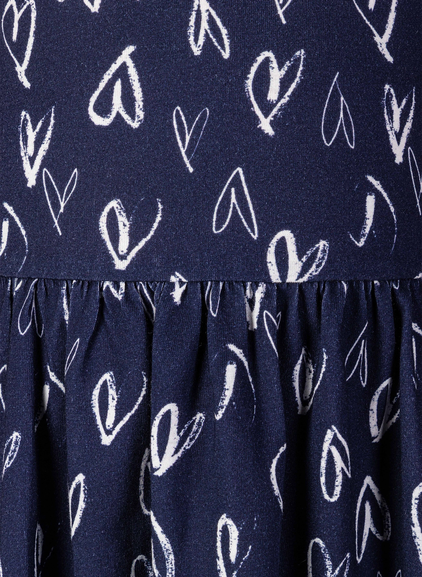 Kurzarm-Kleid HEARTS AOP in navy