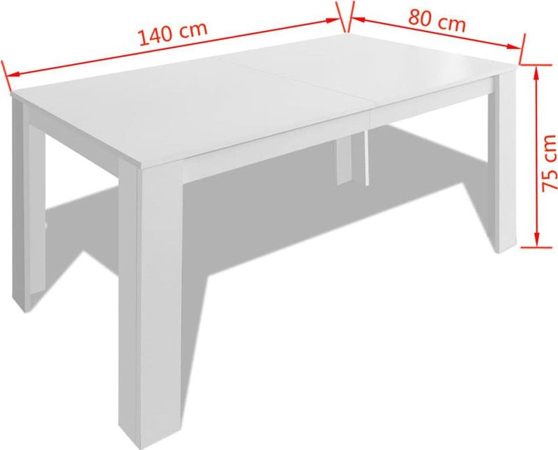 Eetkamertafel - Wit - Bewerkte Hout - Onderhoudsvriendelijk