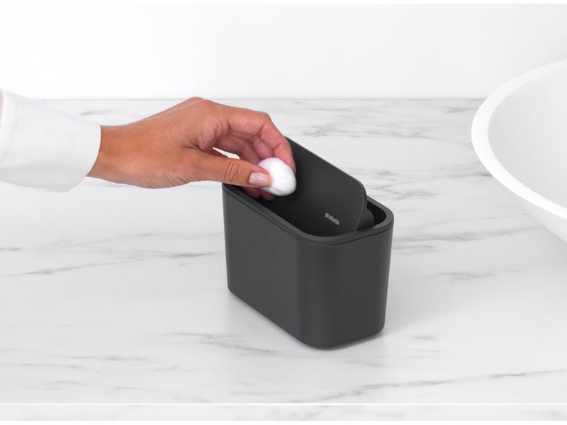 Brabantia Kosmetikeimer Mindset Anthrazit Abfallbehälter aus recyceltem Material
