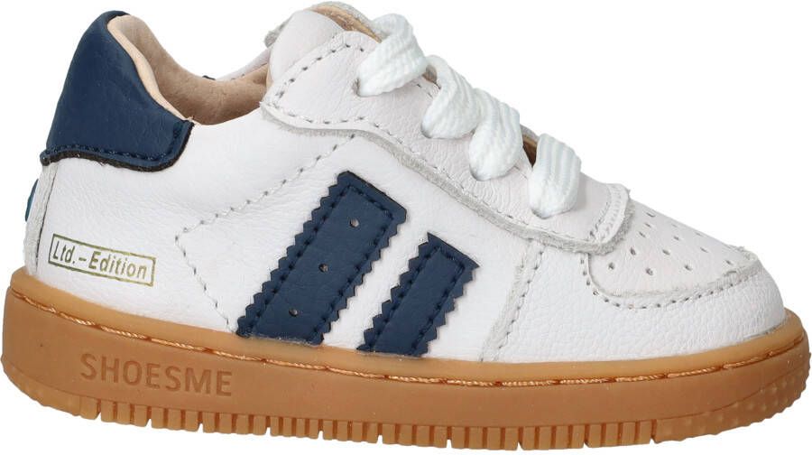 Shoesme Wit-Donkerblauw Sneakertje Sneakers Kinderen Unisex White Dark Blue Leer