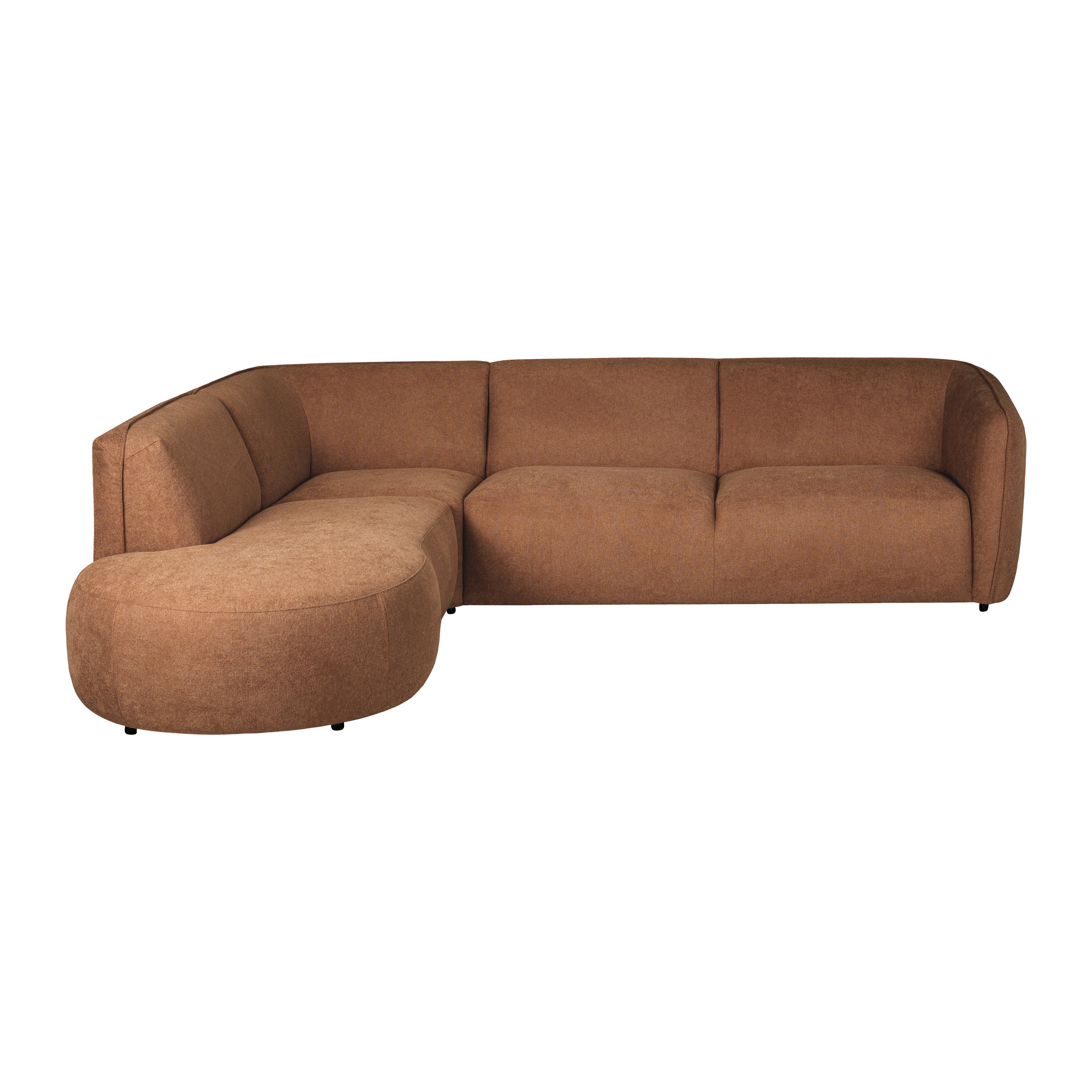 by fonQ Soft Hoekbank Links - Open Eind - Micro Chenille - Terra
