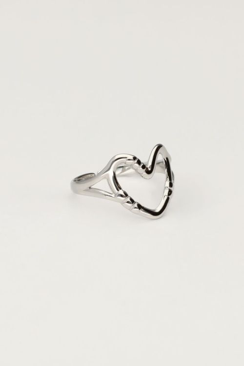 Statement ring met open hart