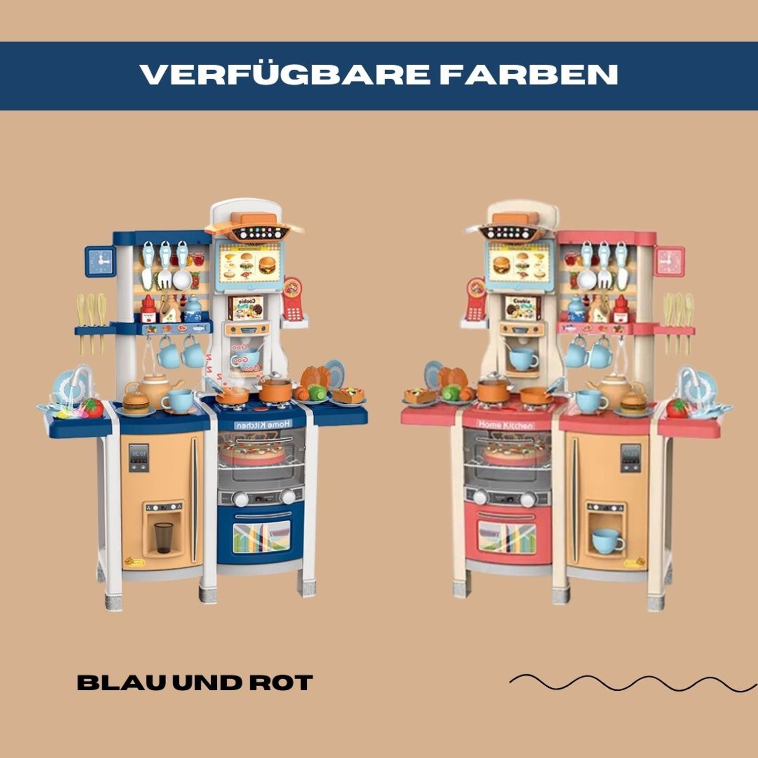 Coemo Kinderküche Susi Spielküche BLAU mit extra viel Zubehör