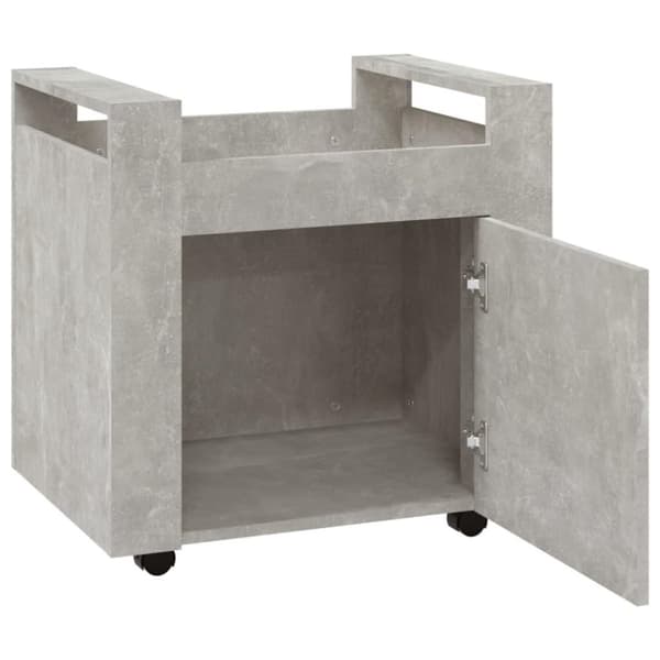 vidaXL Tralle til skrivebord betonggrå 60x45x60 cm konstruert tre