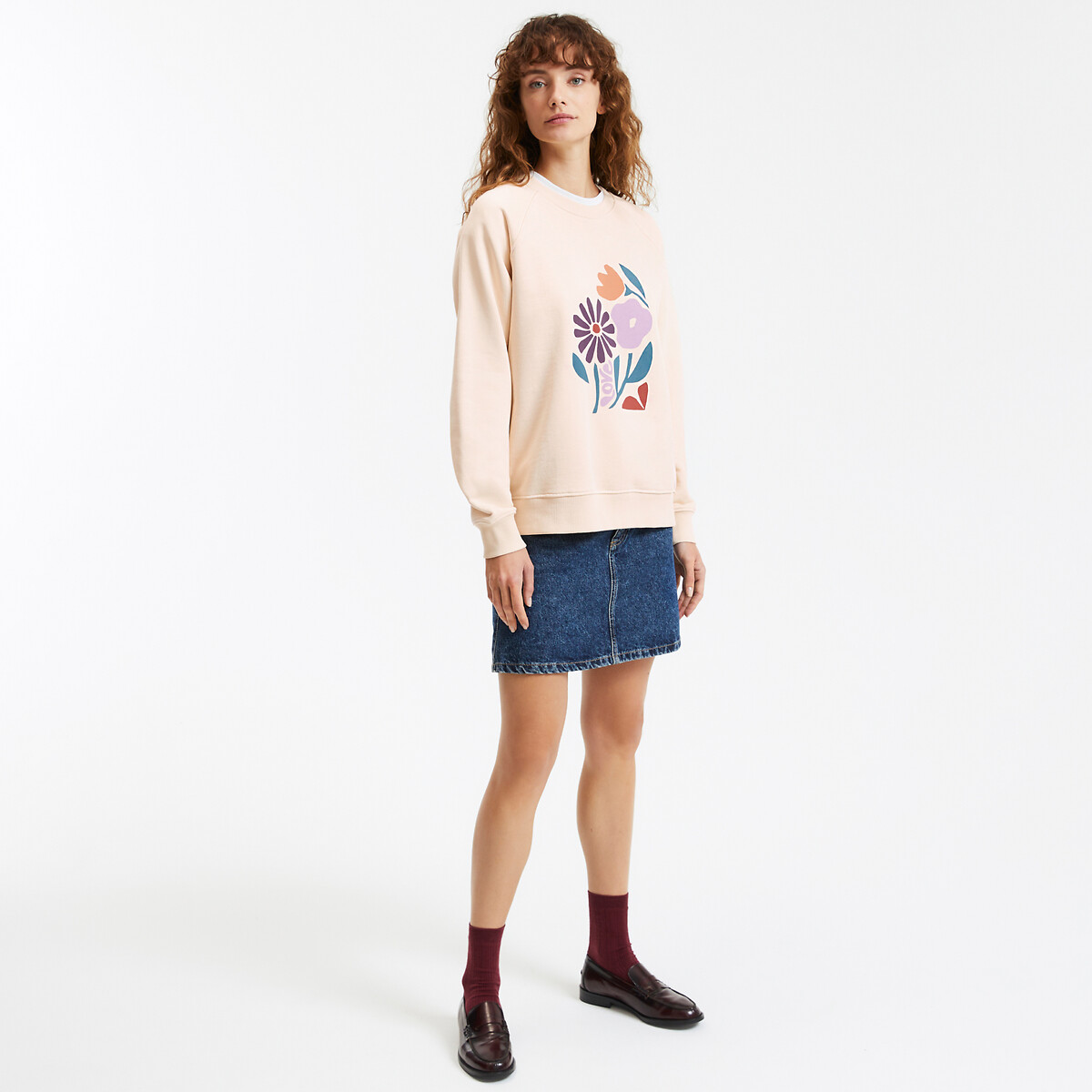COLEÇÕES LA REDOUTE<br>Suéter com gola redonda e estampa na frente