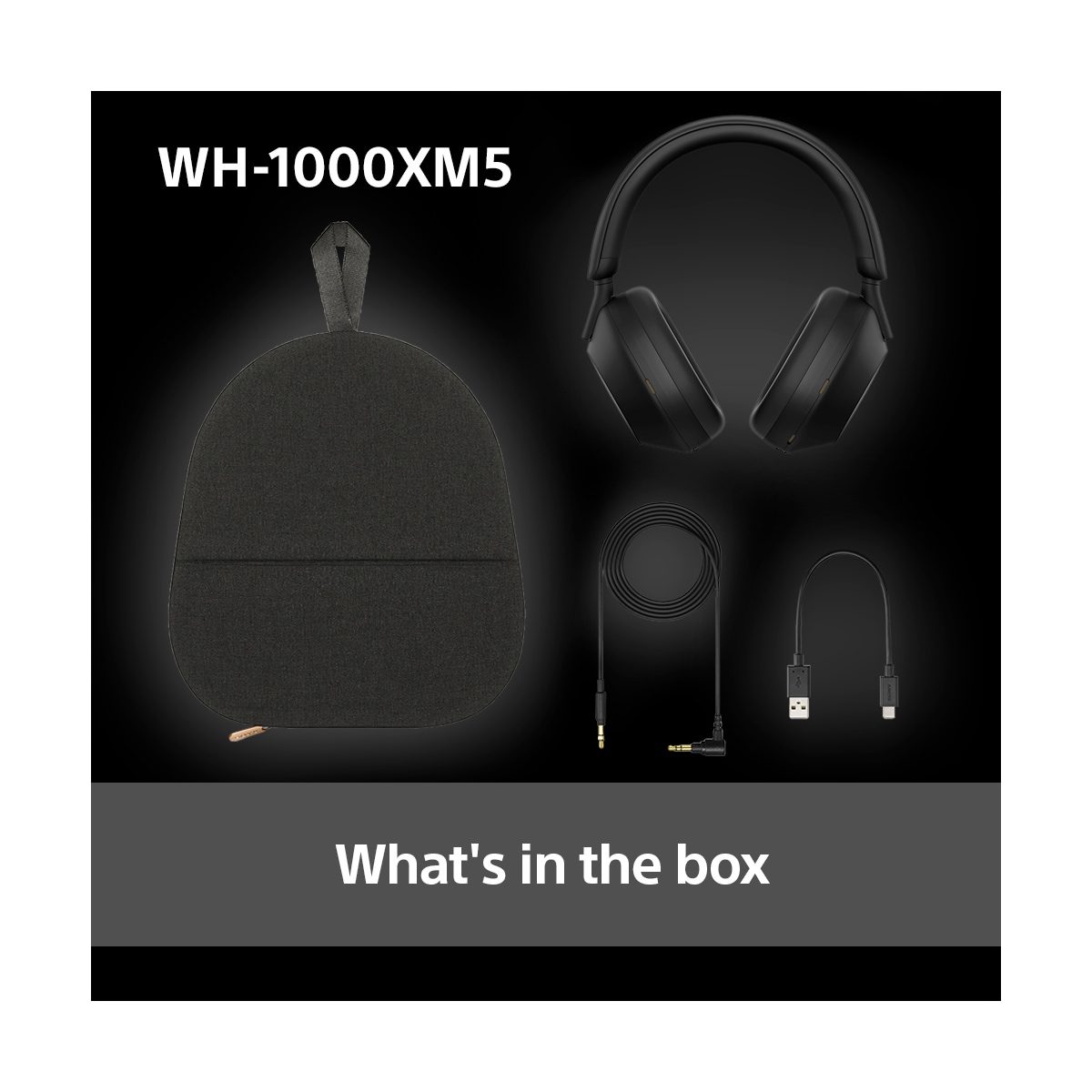 Sony WH-1000XM5 trådløse around-ear hodetelefoner (sort)