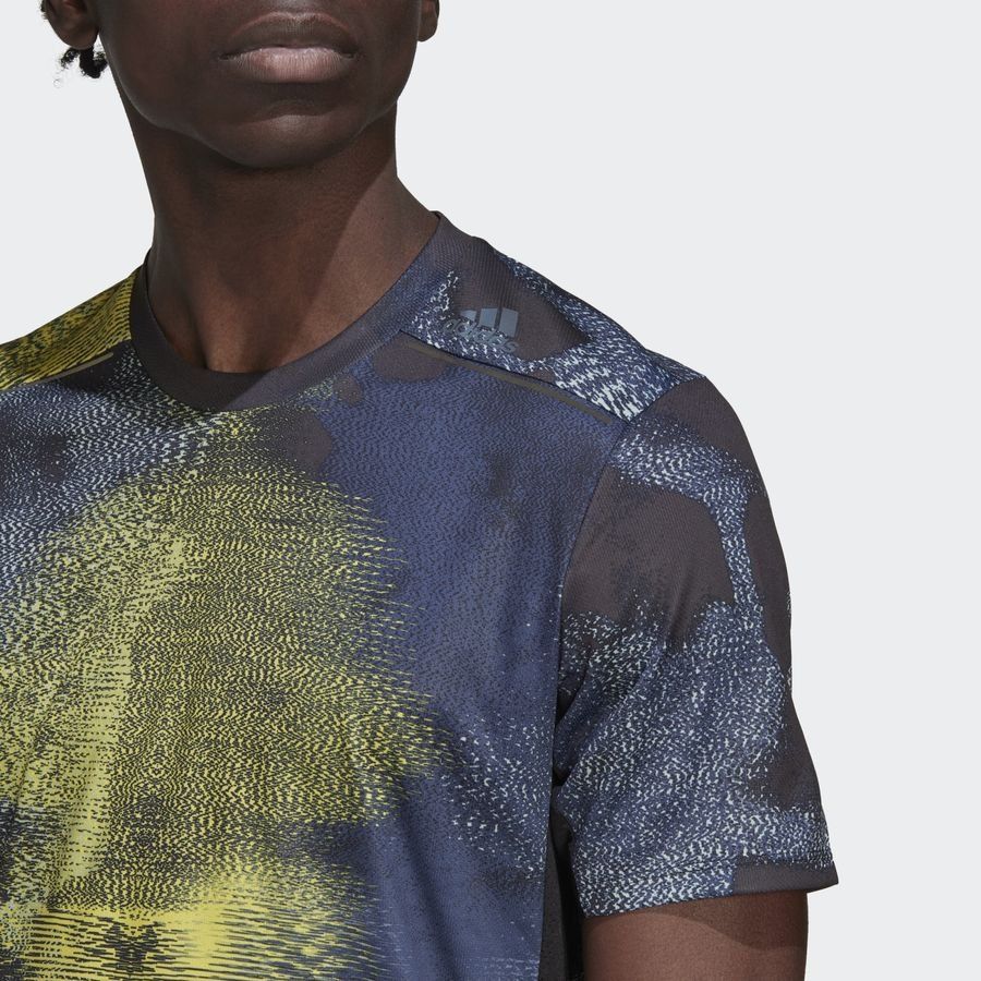 adidas T-Shirt Designed for Training HIIT - Bleu Marine/Noir/Jaune