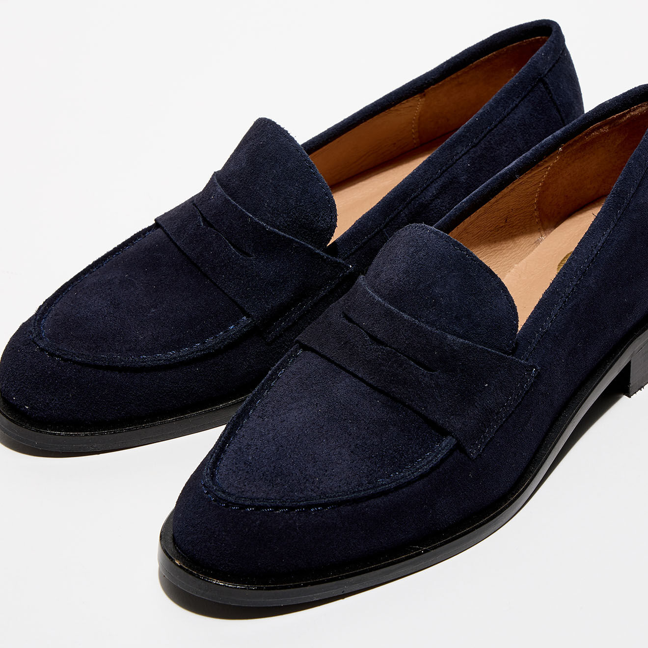 Apologie Mocassins en Velours de Cuir Juliette marine