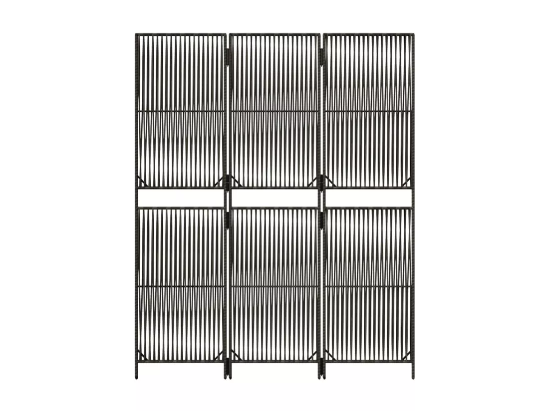 Cloison de séparation 3 panneaux gris résine tressée