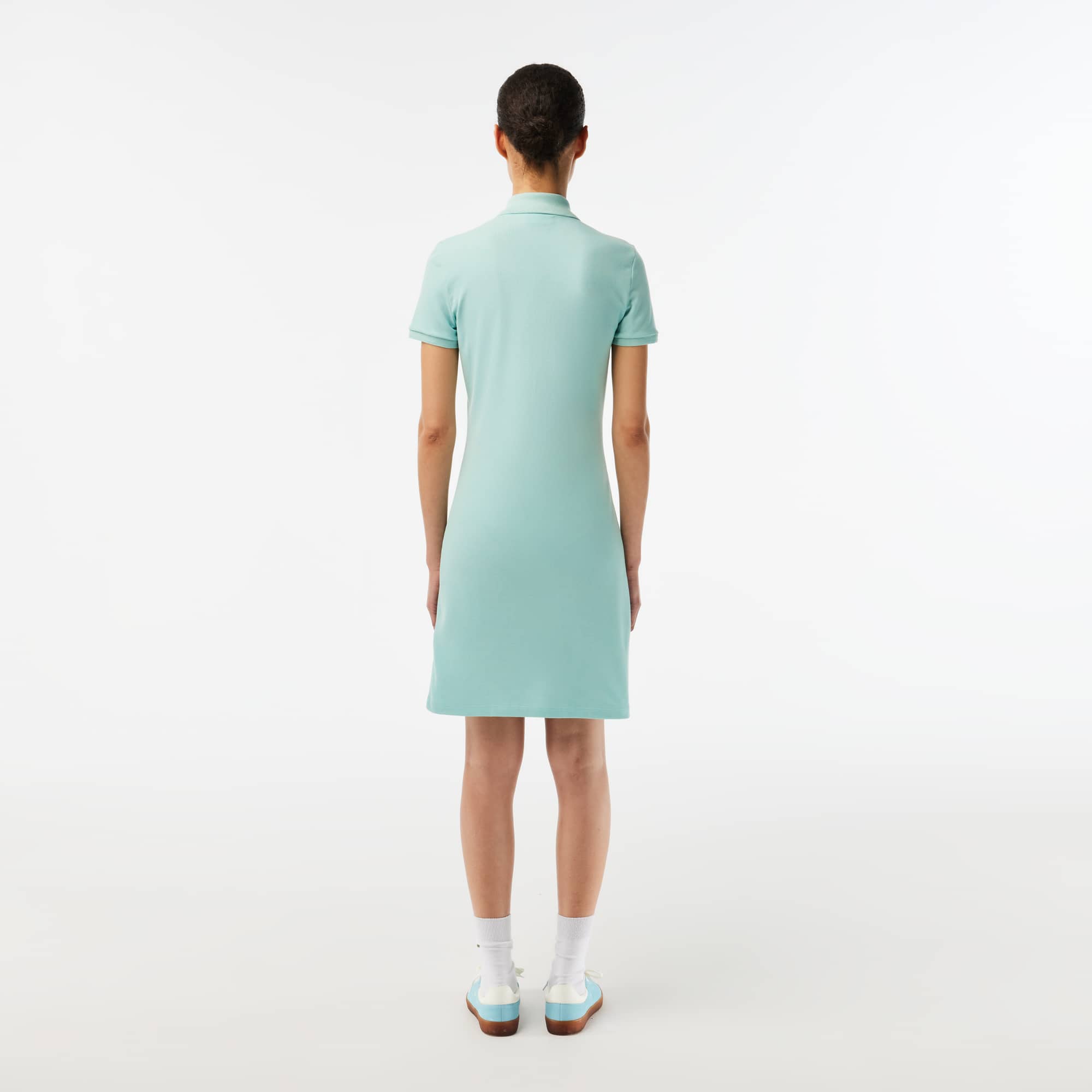 Robe polo en piqué de coton stretch Robes & Jupes - Vert - Lacoste - Femme