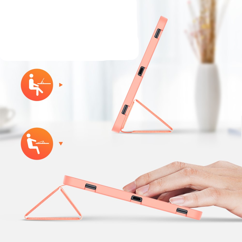 Samsung Galaxy Tab S8  Plus / Tab S7 FE 5G / Tab S7  Plus Tasche Smart Cover Hülle Stoff Design mit S-Pen Halterung - Rosa