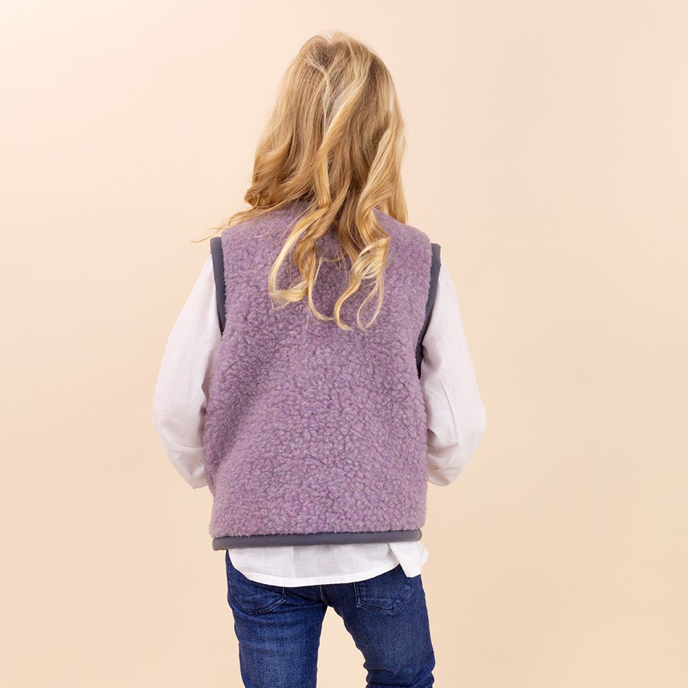 Moonrise kids wollen vestje met rits paars