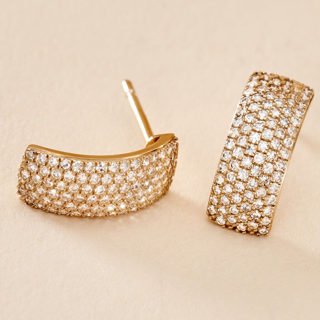 Boucles D'oreilles Puces Charlotte Or Jaune Diamant