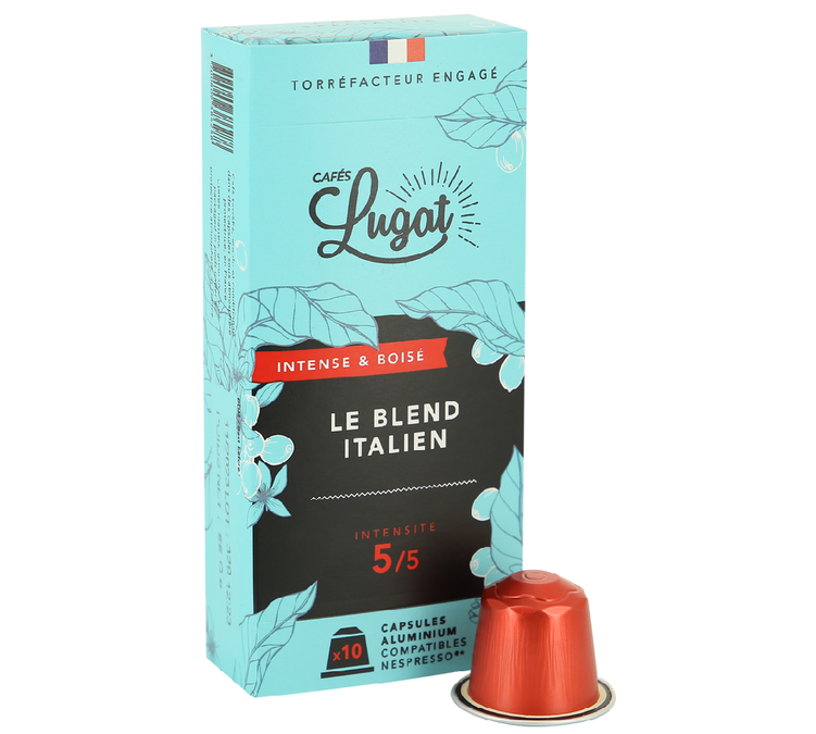10 capsules compatibles Nespresso® Le Blend Italien - CAFÉS LUGAT