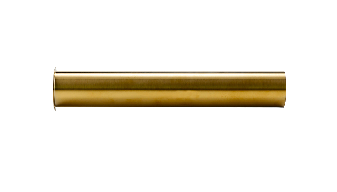 Mueller Gold sifon-verlengbuis 20cm met kraag geborsteld messing