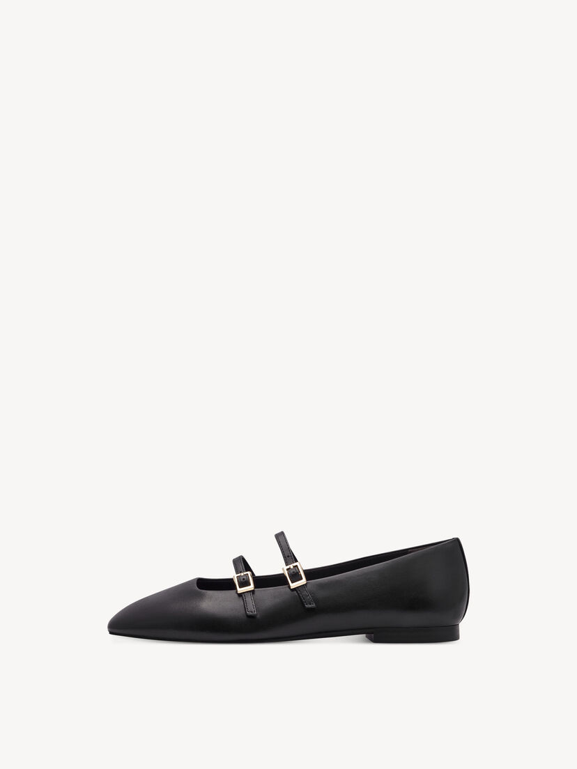 Leren Ballerina - zwart