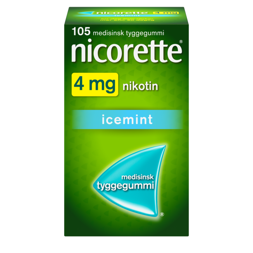 Nicorette Icemint tyggegummi 4 mg nikotin, slutte å røyke