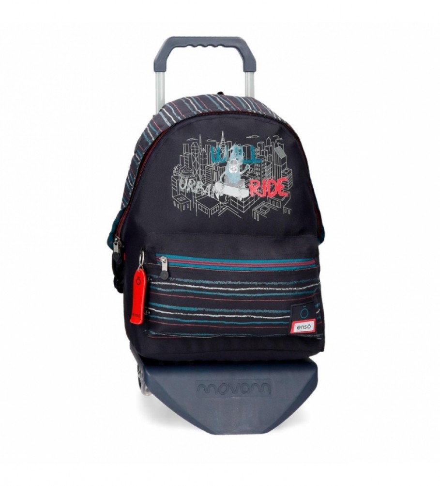 Mochila para laptop Enso Wall Ride com rodinhas, preta