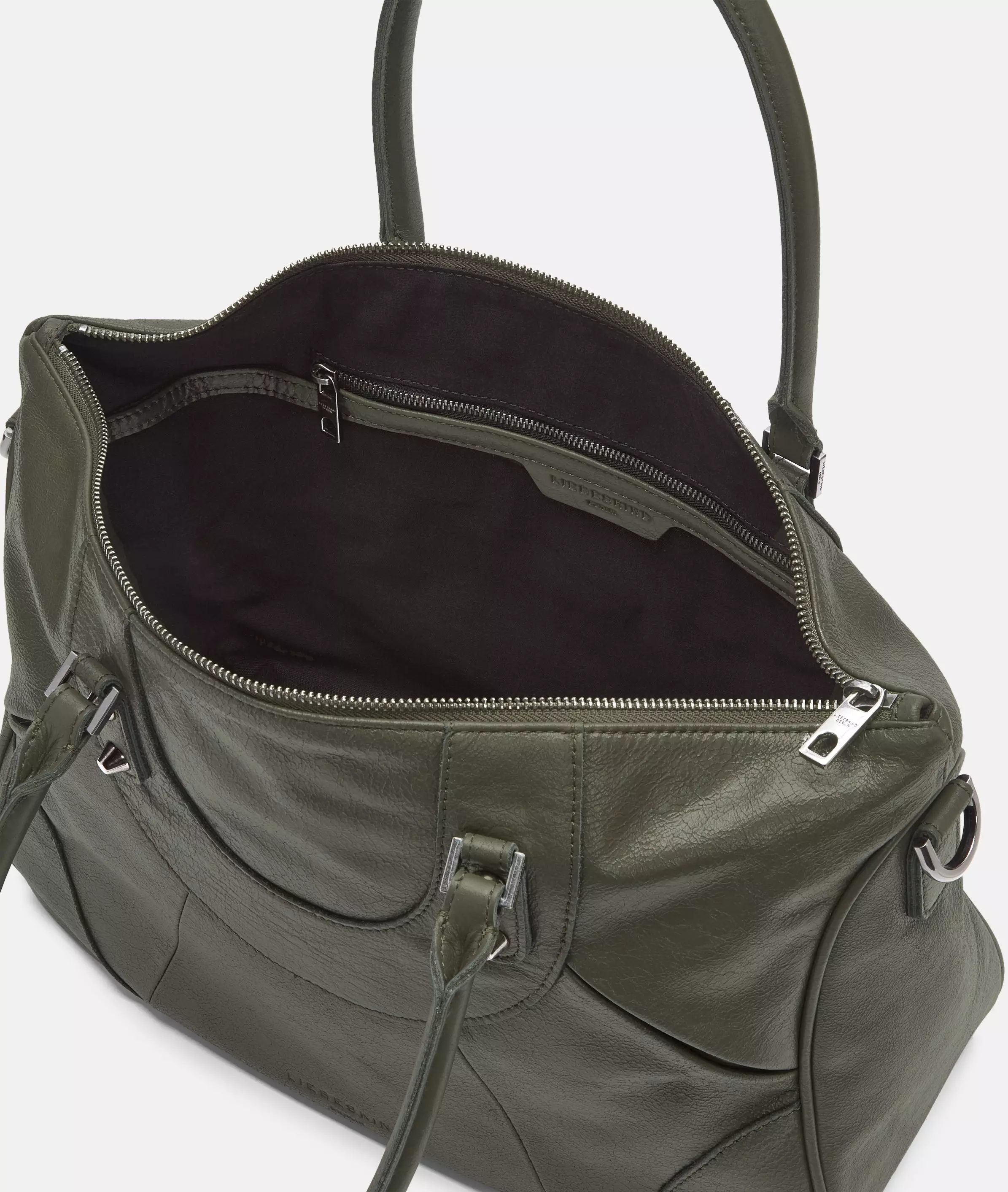 Satchel Spacious cowhide leather bag with breaking effect