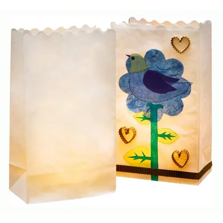 Folia Lichtertüten aus schwer entflammbarem Papier, blanko, 5 Stück