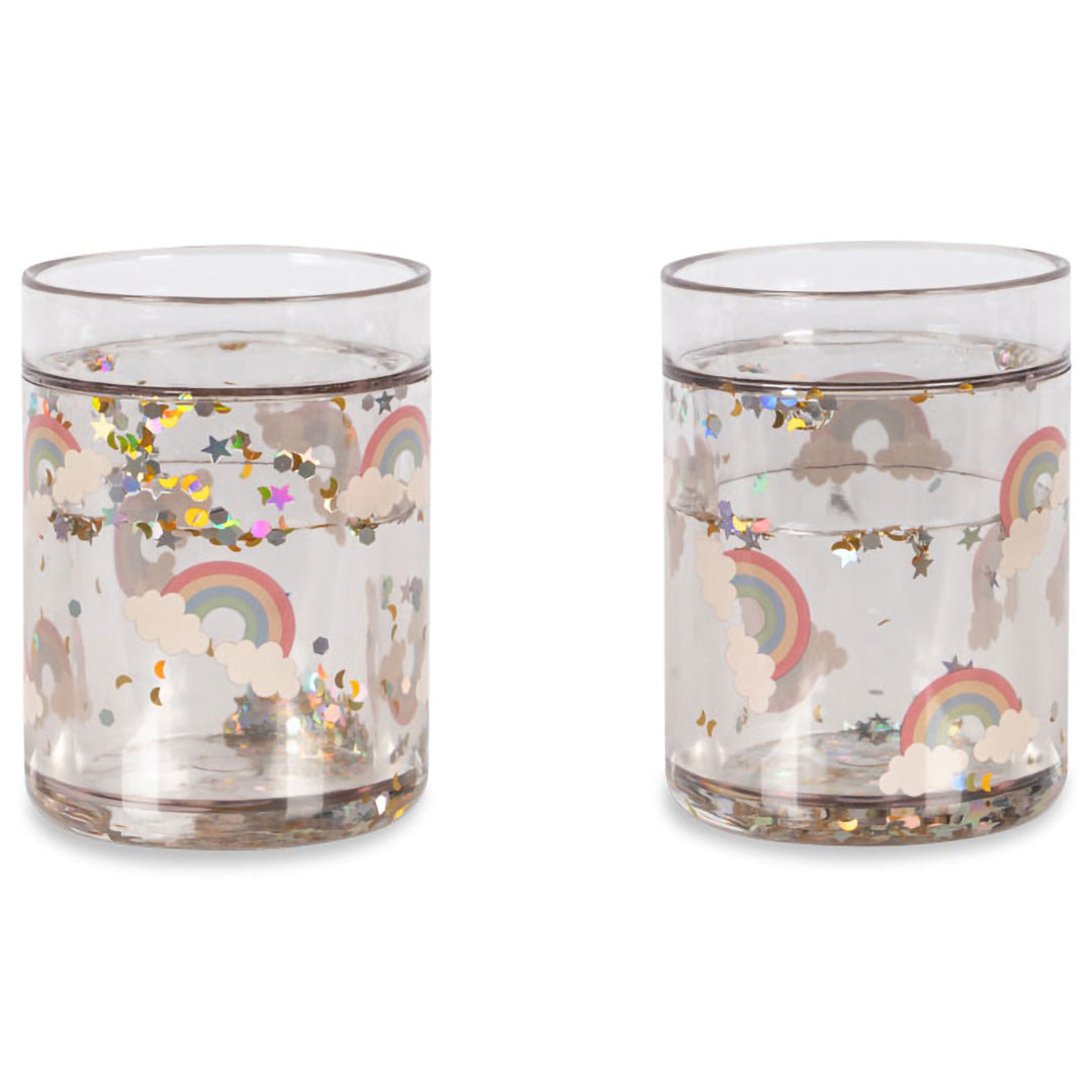 konges sløjd kinderbekers met glitter rainbow - 2st