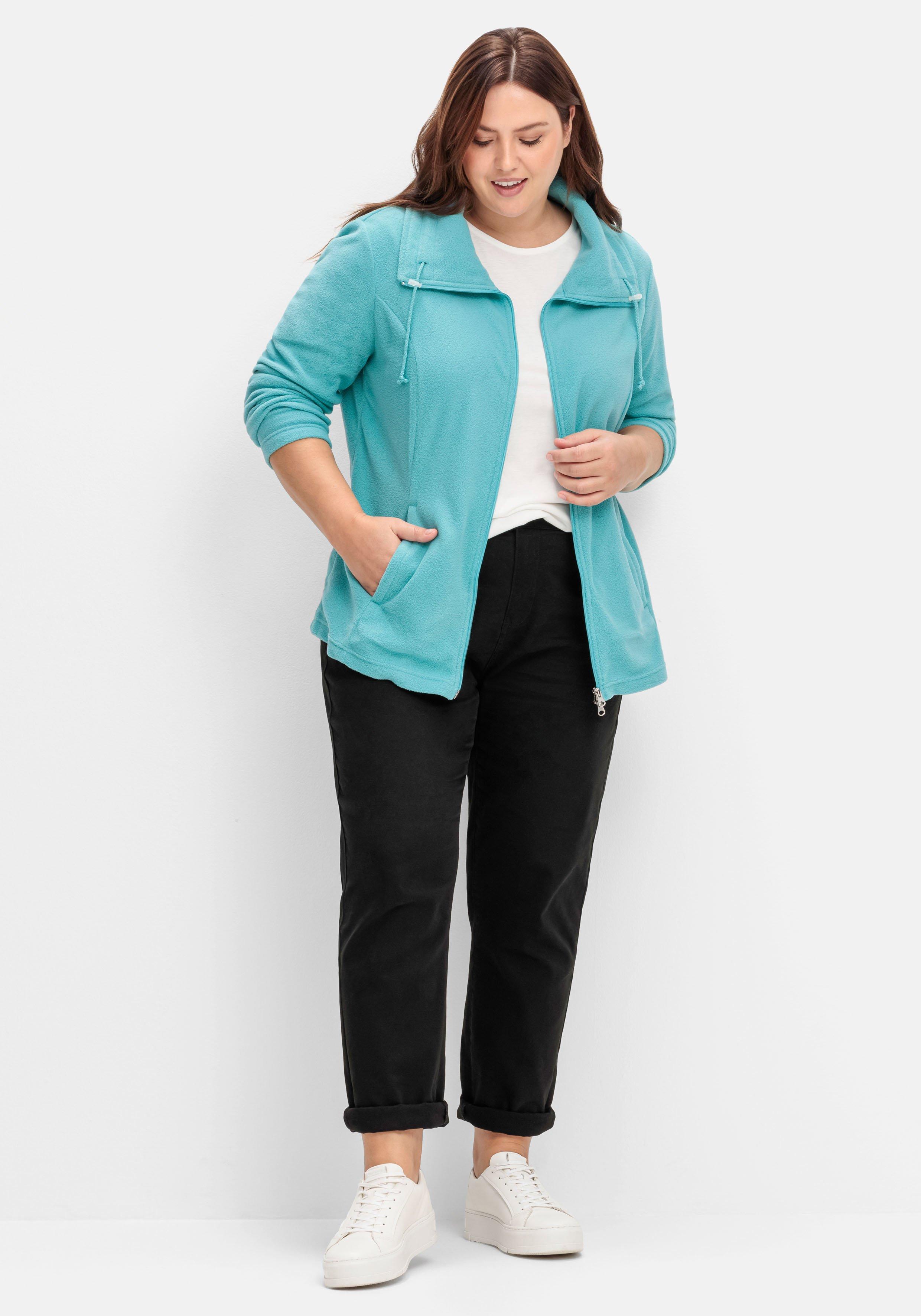 Fleecejacke mit Umlegekragen und 2-Wege-Zipper